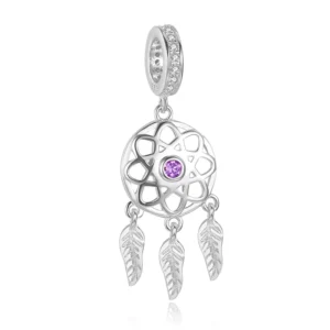 925 silber traumfänger western halskette mit zirkon - silber