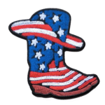 Amerikanische flagge cowboystiefel bestickter patch