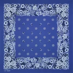 Blumiger Baumwoll Cowboy Bandana quadratschal - Saphir Blumiger Baumwoll Cowboy Bandana quadratschal - Saphir