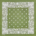 Blumiger baumwoll cowboy bandana quadratschal - grün Blumiger baumwoll cowboy bandana quadratschal - grün