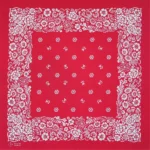 Blumiger baumwoll cowboy bandana quadratschal - rot Blumiger baumwoll cowboy bandana quadratschal - rot