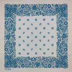 Blumiger baumwoll cowboy bandana quadratschal - weiß blau Blumiger baumwoll cowboy bandana quadratschal - weiß blau