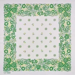 Blumiger baumwoll cowboy bandana quadratschal - weiß grün Blumiger baumwoll cowboy bandana quadratschal - weiß grün