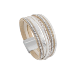 Bohemian damen western leder wickelarmband - weiß