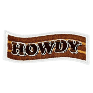 Braun howdy western bestickter aufnäher