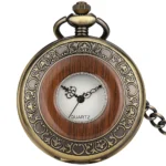Bronze western antike quarztaschenuhr mit kette