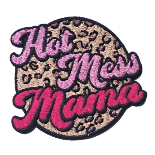 Chaotische mama cowboy gestickter aufnäher