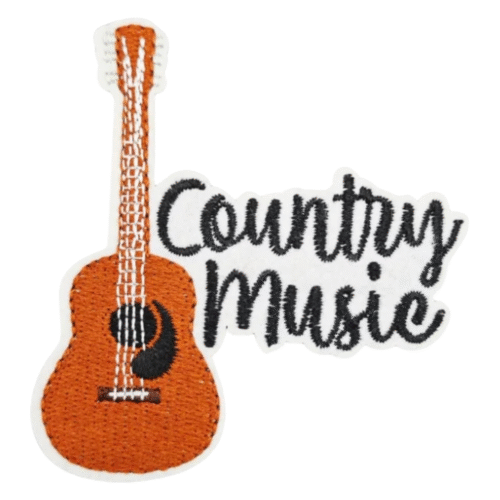 Country musik gitarre cowboy bestickter aufnäher