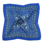 Cowboy bandana retro blumig quadratisch schal - königsblau