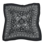 Cowboy bandana retro blumig quadratisch schal - schwarz