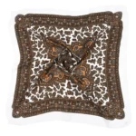 Cowboy bandana retro floral quadratischer schal - braun weiß