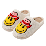 Cowboy lächelndes gesicht plüschhausschuhe