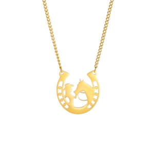 Cowboy pferdeliebhaber western halskette für frauen - b gold