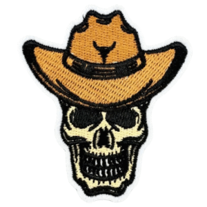 Cowboy-schädel mit hut besticktem patch
