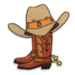 Cowboy-stiefel mit gesticktem western-hut-patch