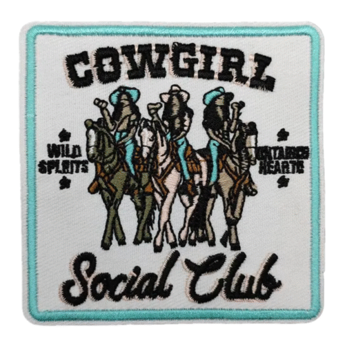 Cowgirl social club gestickter aufnäher