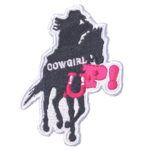 Cowgirl up western bestickter aufnäher