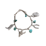 Damen-charmarmband im western-look mit türkisfarbenen akzenten