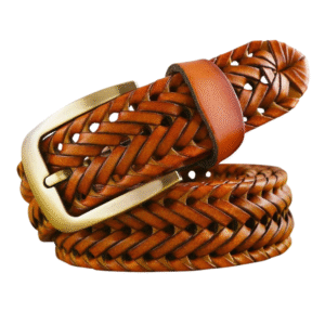 Damen geflochtener leder western gürtel - braun