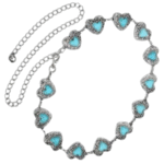 Damen silber western kettengürtel mit türkis akzenten