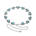 Damen silber western kettengürtel mit türkis akzenten - herz