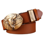 Damen vollnarbenleder western gürtel mit stierkopfschnalle