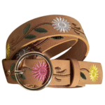 Damen western bestickter ledergürtel