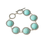 Damen western boho türkis steinperlen charmarmband - blau