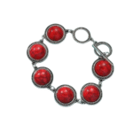 Damen western boho türkis steinperlen charmarmband - rot