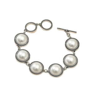 Damen western boho türkis steinperlen charmarmband - weiß