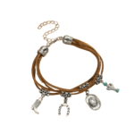 Damen western-charme-armband mit cowboy-symbolen