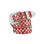 Damen western glitzer gürtel mit strasssteinen besetzt - rot