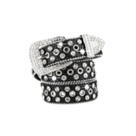 Damen western glitzer gürtel mit strasssteinen besetzt - schwarz