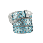 Damen western glitzer gürtel mit strasssteinen besetzt - blau