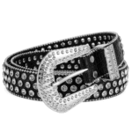 Damen western gürtel mit strasssteinbesatz und schnalle