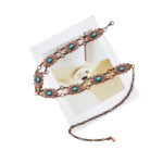 Damen western ketten gürtel mit türkis akzenten - kupfer farbe 105cm