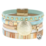 Damen western leder mehrlagiges charmarmband