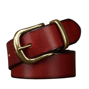 Damen western ledergürtel mit kupferstift schnalle - rötlich braun