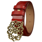 Damen western ledergürtel mit verzierter metallschnalle