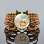 Damen western pferd lederarmband mit vintage geflochtenen bändern - wie gezeigt 1