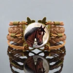 Damen western pferd lederarmband mit vintage geflochtenen bändern - wie gezeigt 6