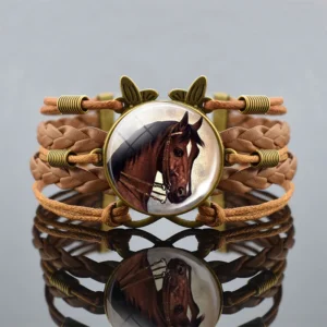 Damen western pferd lederarmband mit vintage geflochtenen bändern - wie gezeigt 6