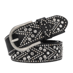 Damen-westerngürtel mit strasssteinen und nietenverzierungen