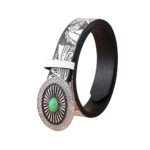 Damen-westerngürtel mit verzierter schnalle und steinakzent - weiß 112cm