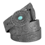 Damen-westerngürtel mit verzierter schnalle und steinakzent