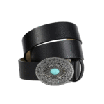 Damen-westerngürtel mit verzierter schnalle und steinakzent - schwarz 102cm