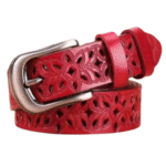 Damenblumiger westerner ledergürtel