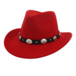 Damenfilzfedorahut mit silbernem conchoband