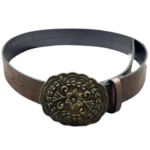 Damenwestern gürtel mit antiker blumenschnalle