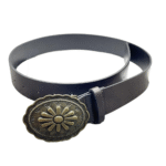 Damenwestern gürtel mit antiker blumenschnalle - schwarze variante 1